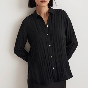 Madewell Crinkle Button up in black